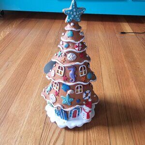 Coastal Gingerbread Light Up Christmas Tree